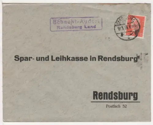 DR 1933, Landpost Stpl. SCHACHT-AUDORF Rendsburg Land auf Brief m. 12 Pf.