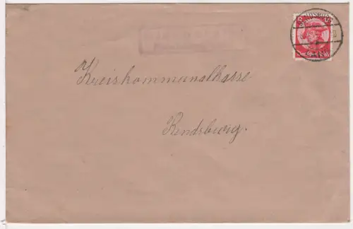 DR 1933, Landpost Stpl. NIENBORSTEL Rendsburg Land auf Brief m. 12 Pf.