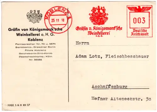 DR 1938, 3 Pf. AFSt. Gräfin von Königsmarck'sche Weinkellerei auf Kte v. Koblenz
