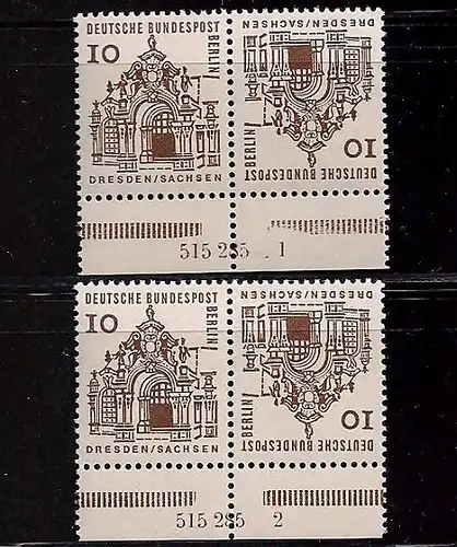 Berlin 1965 Zwinger Dresden Hausauftragsnummern aus Markenheft 4  xx