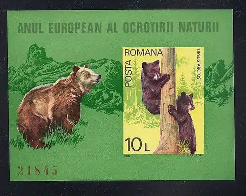 Rumänien – Europäisches Naturschutzjahr Block 168  xx