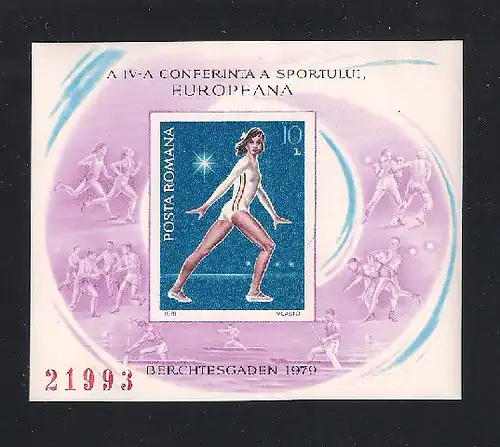 Rumänien 1979 – IV. Europäische Sportkonferenz Berchtesgarden -  Block 160  xx