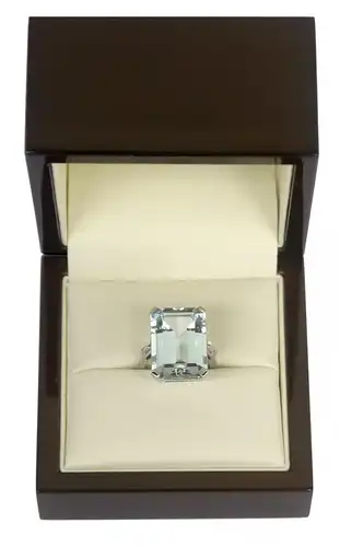 Cocktail-Ring mit Aquamarin (20 Carat) und Diamanten