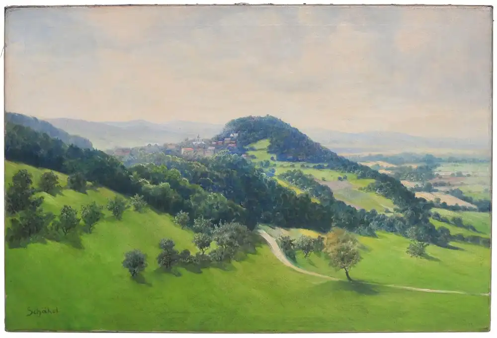 Theodor Wilhelm Schäkel (1870 Hamburg 1942). Stadt im Taunus, wohl Oberreifenberg um 1915/20 1