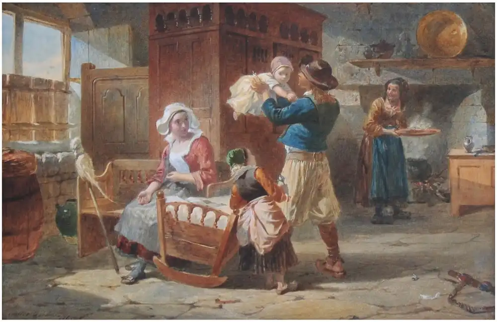 Walter Goodall (1830 London 1889). Loving Home. 1