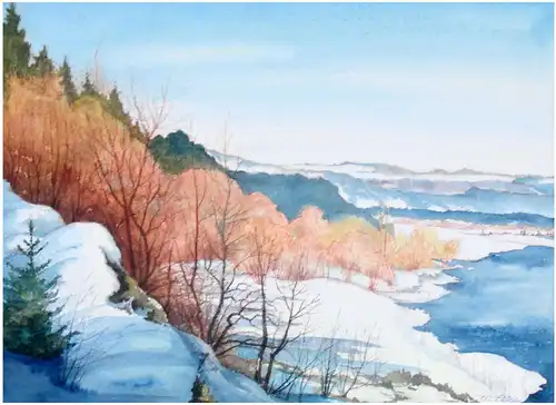 Winter an der Isar bei Waldram / Wolfratshausen.