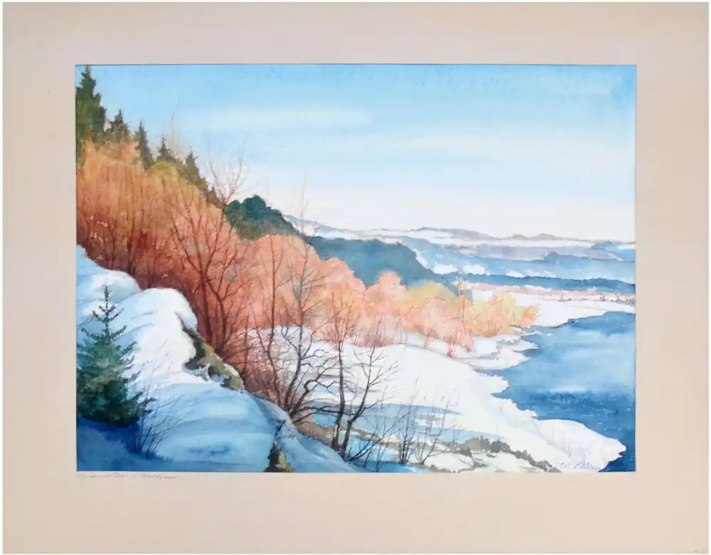 Winter an der Isar bei Waldram / Wolfratshausen. 1