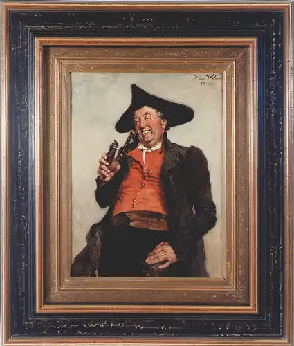 Heinrich A. Weber (1843 - 1913). Landedelmann mit Dreispitz und Kloben. 