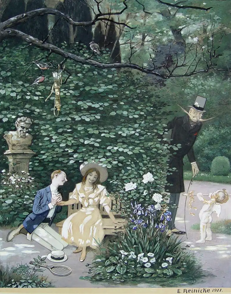 Emil Reinicke (1859 Zerbst /Sachsen – 1942 München). Amorszene 1