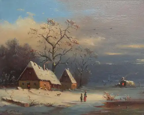 Hilmar Dillmann (geb. 1940 Berlin). Winterlandschaft am Abend