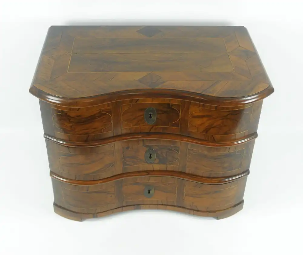 Modellkommode, Miniaturkommode, Barock, 18. Jahrhundert. 1