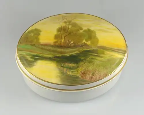 Porzellan, Bonboniere, handbemalt, signiert, antik, Vintage