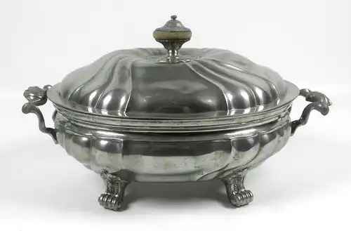 Terrine, Zinn, 18. Jahrhundert. Antik. Vintage.