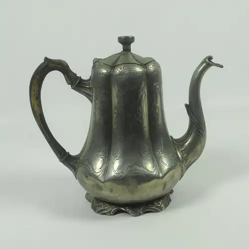 Zinn, dekorative elegante Kaffeekanne, England um 1880