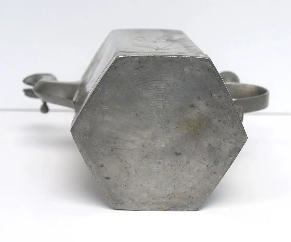 Zinn, schöne große Schwanenhalskanne, Tüllenkanne, Antik 2