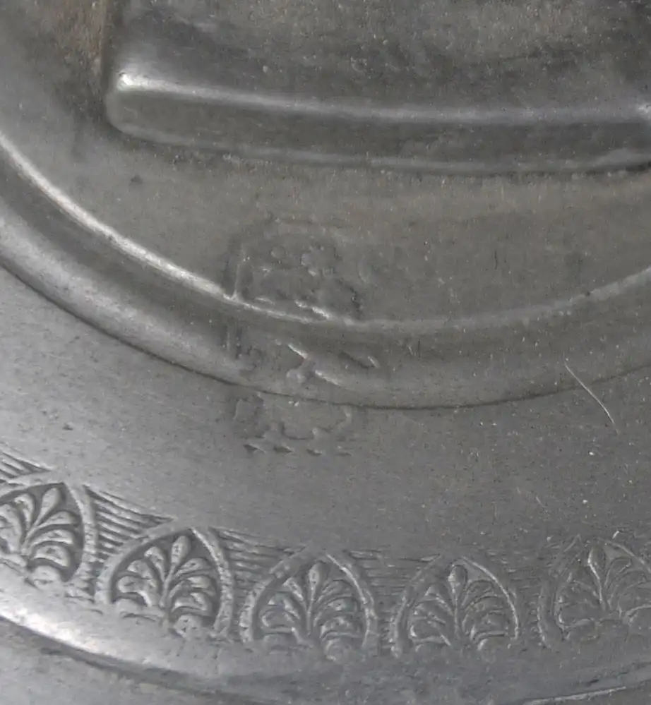 Zinn, schöne große Schwanenhalskanne, Tüllenkanne, Antik 4