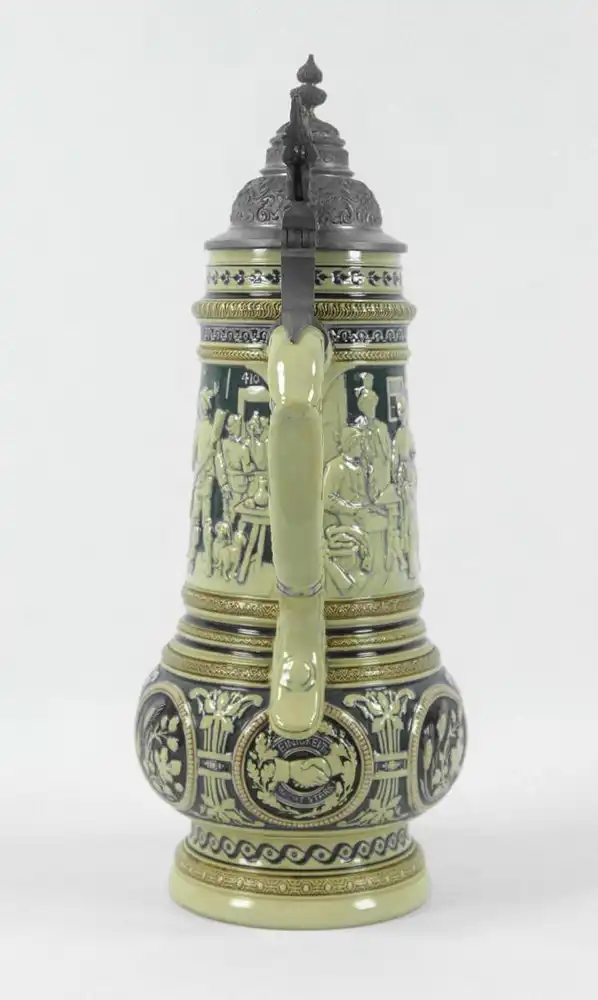 Schöner großer Weinkrug, Mettlach, Vintage, Antik 1