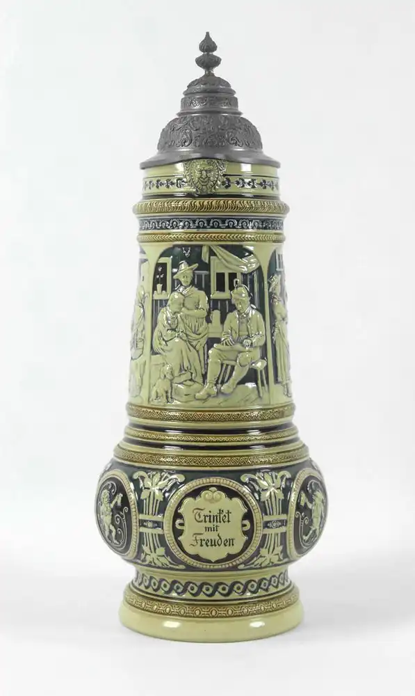 Schöner großer Weinkrug, Mettlach, Vintage, Antik 3