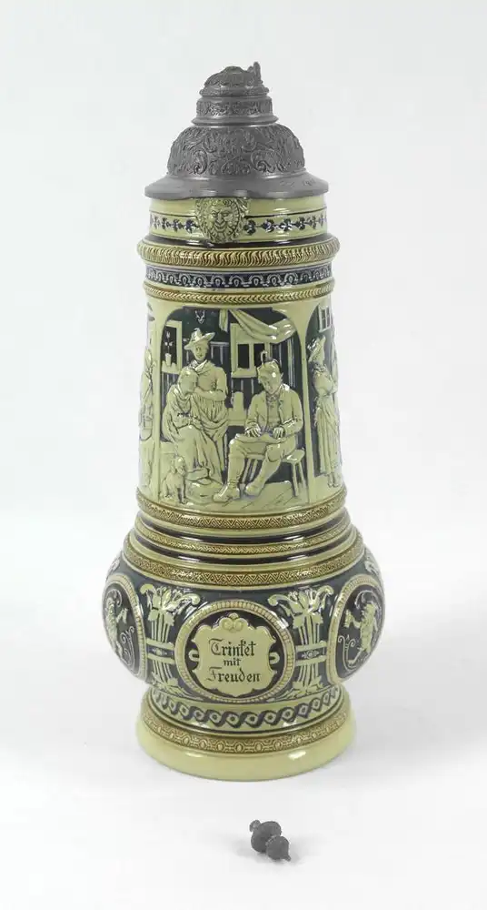 Schöner großer Weinkrug, Mettlach, Vintage, Antik 4