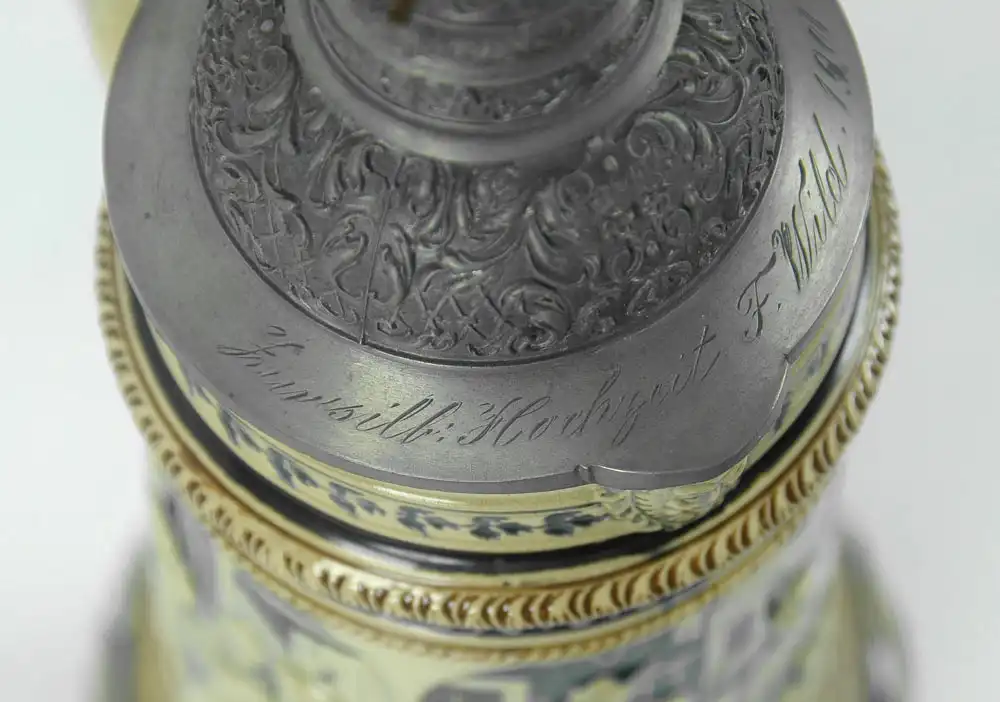 Schöner großer Weinkrug, Mettlach, Vintage, Antik 7