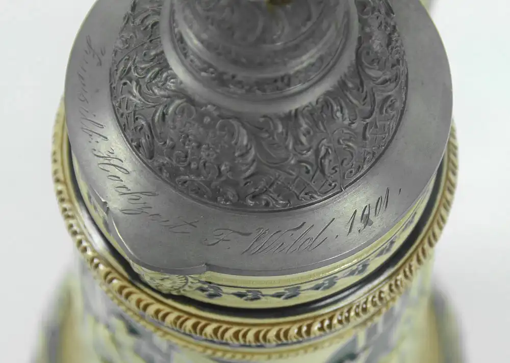 Schöner großer Weinkrug, Mettlach, Vintage, Antik 8