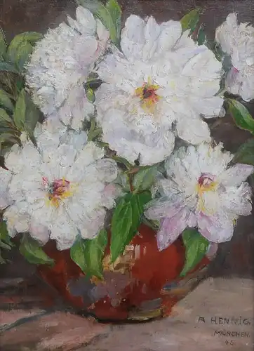 Schönes Blumenstillleben, sign. Hennig, München