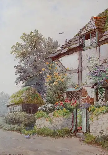 James Matthews, Coombe, Sussex, Cottage, Aquarell