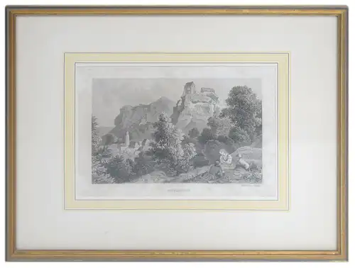 Ansicht von Pottenstein. Oberfranken. Stahlstich um 1840