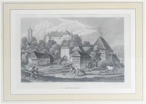 Ansicht von Aufseß, um 1847, Fränkische Schweiz.