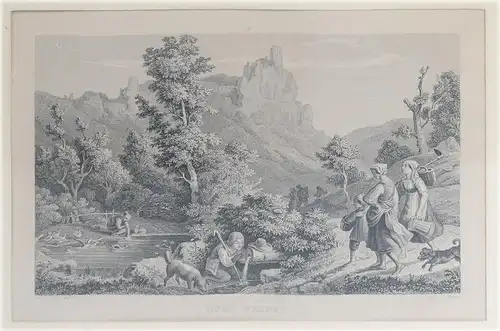 Burg Neideck, 1840. Streitberg, Fränkische Schweiz.