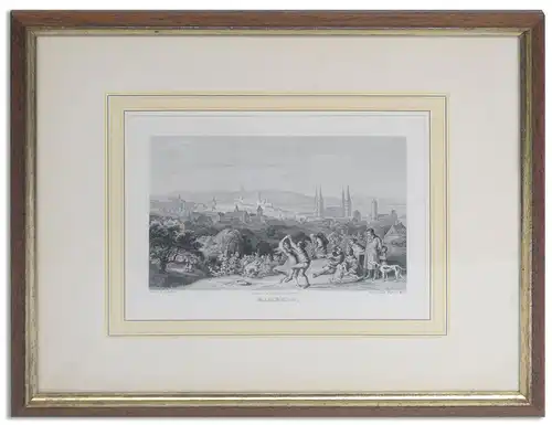 Bamberg, Gesamtansicht, Stahlstich, um 1840