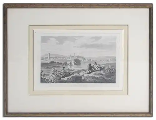 Kitzingen, Gesamtansicht, Stahlstich, um 1850