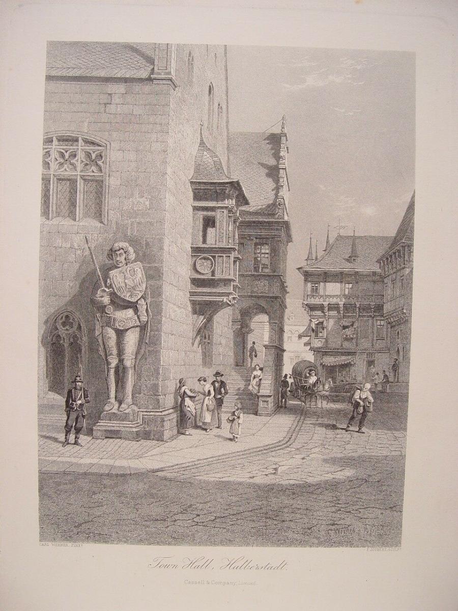 Alemania.« Town Hall, Halberstadt » Jungtier C.Werner. Aufgezeichnet