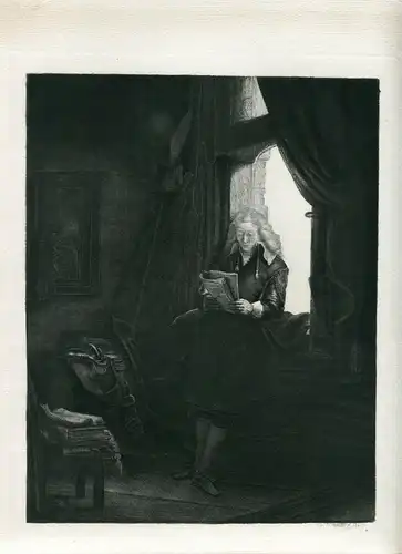 Portrait Du Bourgmestre Jan Six Heliograbado A.Durand Kopie Rembrandt 1878