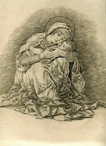 Jungfrau Mit Kind Gravierkunst Kopie Andrea Mantegna Jh.
