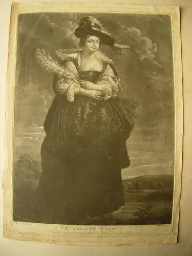« Rubens 2ª Wife » Mezotinta Auf Baustelle De Van Dyck, Aufgezeichnet J. Mc.