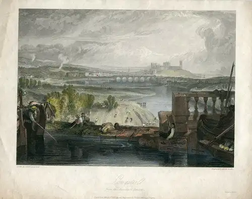 England« Lancaster From Aquädukt Bridge » Gravierkunst Bei Robert Wallis Auf