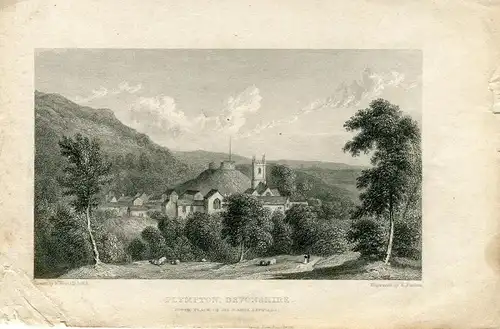 Plymopton Devonshire, Gravierkunst 1829 Bei E.Finden, Drew W.Westall