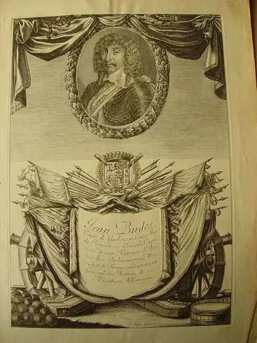 « Jean Baptiste Budes , Comte De Guebriant » Gravur By J.Frosne (1621-1686)