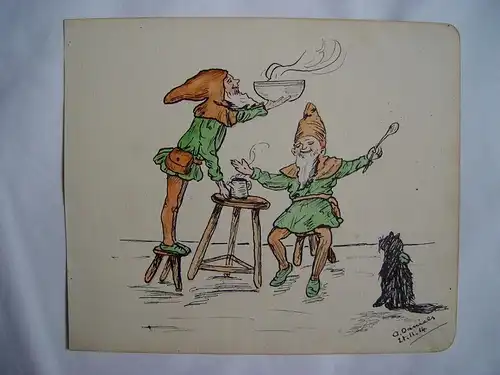 Zeichnung Comic Unterzeichnet Bei A.Daniels. Datiert IN / Auf / Im 1914