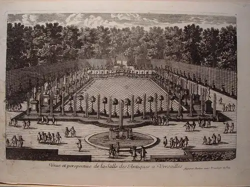 Pierre Aveline. Gravur« Veue De La Salle Des Antiques Auf Versailles » (Gravur)