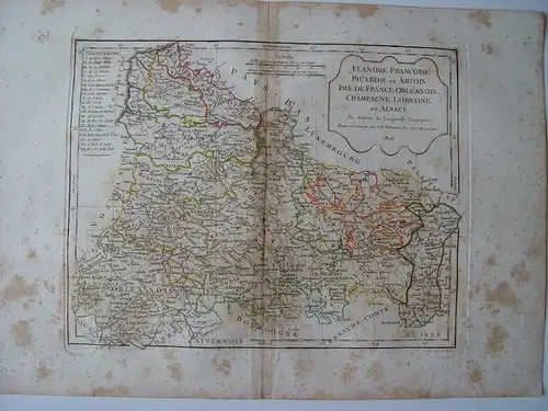 «Flandre Francoise, Picardie Et Artois Isle De France » Paar Robert De Vaugondy