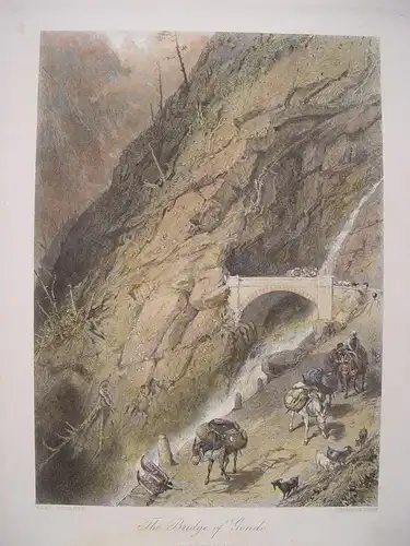 Suiza.« The Bridge Of Gondo » Jungtier Birket Foster (1825-1899) .