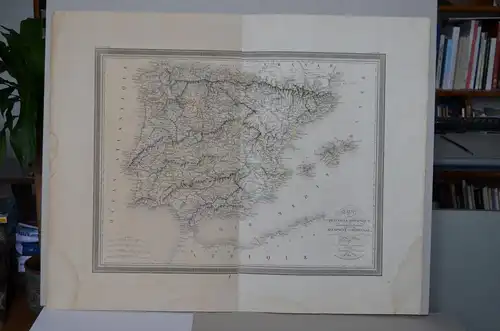 L.Vivien « Carte von Der Peninsule Hispanique 1824. Gravur Bei Giraldon-Bovinet