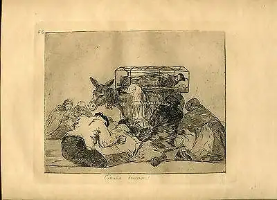 Goya « Selten Motiv Devotion!» Gravierkunst (Gravur) Original Nº 66