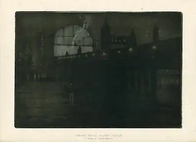 Inglaterra. Lithographie Charing Cross Railway Station Studio De Joseph Pennell