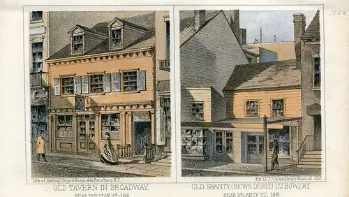 « Old Tavern IN Broadway And Old Shanty ( News Depot) 177 Bovery » 1862