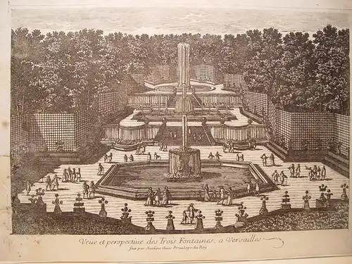 « Veue Et Perspective Des Trois Fontaines, Auf Versailles » . Handzeichnung Und