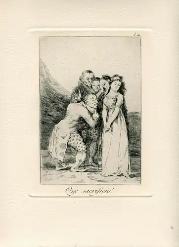 Als Sacrificio. Gravierkunst Nummer 14 De Die Caprichos De Goya Ausgabe 1970.