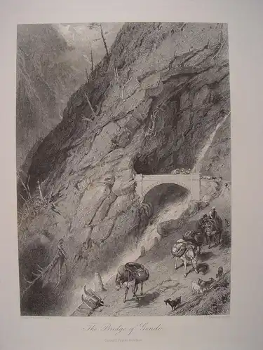 Suiza.« The Bridge Of Gondo » Jungtier Birket Foster (1825-1899) . Aufgezeichnet